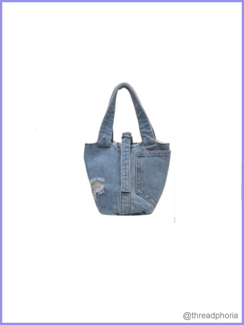 Denim Bucket Bag Tote Shoulder Handbag Large Capacity Portable Canvas Women's
